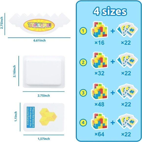 Tetra Tower Stacking Building Balance Block Game (32 PCS) / BRAND NEW - Picture 5 of 6